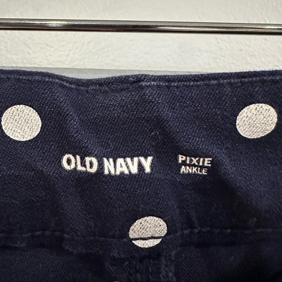 Old Navy Pixie Ankle Pants Women’s Sz 4 | Navy Blue White Polka Dot - Picture 3 of 7